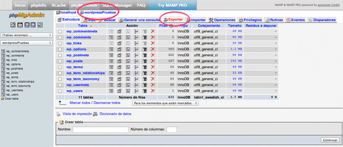 Exportar Base de Datos